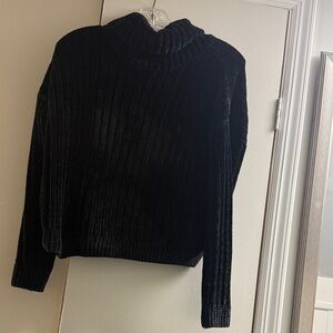 Hippie Rose Black Ribbed Turtleneck Sweater